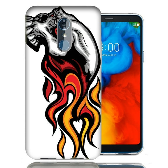 MUNDAZE For LG Stylo 4 Hot Rod Skull Design TPU Gel Phone Case Cover