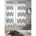 thumbnail image 5 of Grey Ripple Curtains 63 Inch Length, Sheer Curtains for Bedroom Living Room Window Simple Gray White Waves Aesthetics Rod Pocket Voile Drapes Kitchen Curtains Small Half Window 42"x63" 2 Panels, 5 of 6