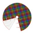 thumbnail image 3 of Salouo Rainbow Houndstooth Christmas Tree Skirt 36" Farmhouse Christmas Decorations Snowman Xmas Tree Skirt Tree Mat for Holiday Party Decor, 3 of 8