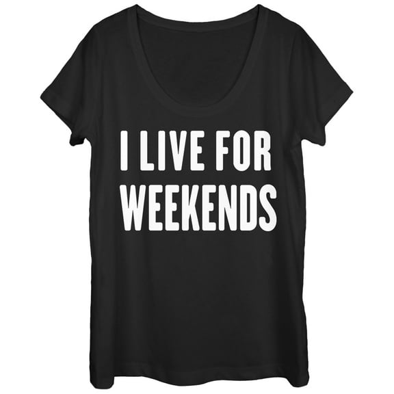 Women's CHIN UP Live for Weekends Scoop Neck Black 2X Large