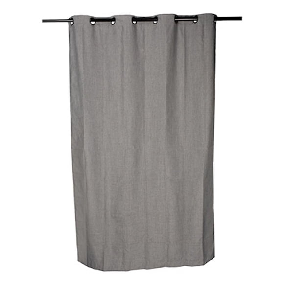 cortina de jacquard con arillos poliéster gris claro 210 x 140 cm