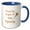 Blue/White, variant on 3drose, Simple Text of Trust the Magic of New Beginning, 11oz Two-tone Yellow Mug