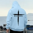 thumbnail image 4 of MHFRRA Sudadera con Capucha para Hombre, de Manga Larga, Informal, con Diseño Estampado, para Uso Diario y Actividades Al Aire Libre, Cómoda Sudadera con Capucha para Otoño E Invierno Azul, 4 of 6