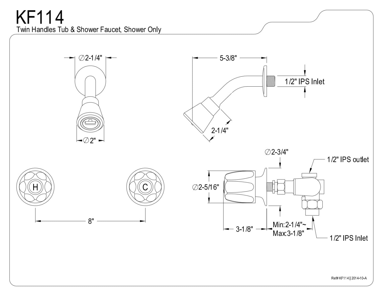 Kingston Brass Generic Two Handle Tub & Shower Faucet