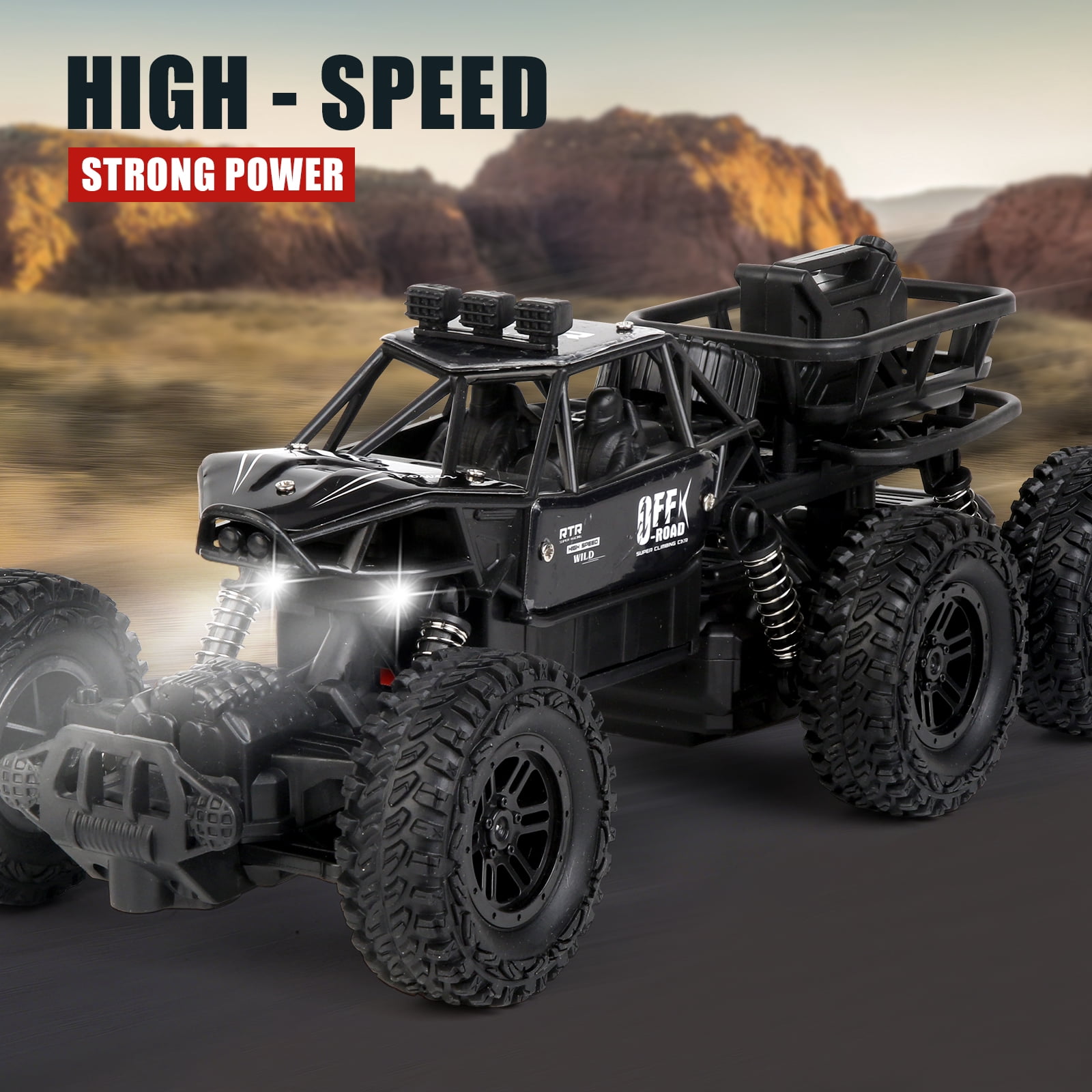 Remote Control Car, Big Monster Truck Toys RC Cars for Boys Kids Adults, 2.4Ghz 4WD 6-Wheel Off Road RC Monster Truck , RC Car Truck Rock Crawler Toy All Terrain Gifts for Adults Boys 8-16