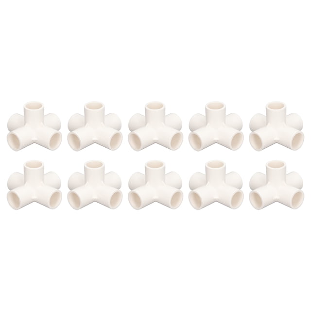 Conector de tubería de 5 vías, 10 Uds., 25mm, codo de PVC, accesorio de tubería para muebles, tienda de campaña de invernadero, color blanco VoborMX herramienta