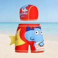 thumbnail image 3 of Children's Printed Elastic Waist Sporty Short Flat-Front Swim Shorts with Matching Swim Cap Set, 3 of 3