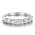 thumbnail image 1 of Anillo MOOSEA de 7 piedras de moissanita chapado en oro blanco de 18 quilates de 0,7 quilates, 1 of 7
