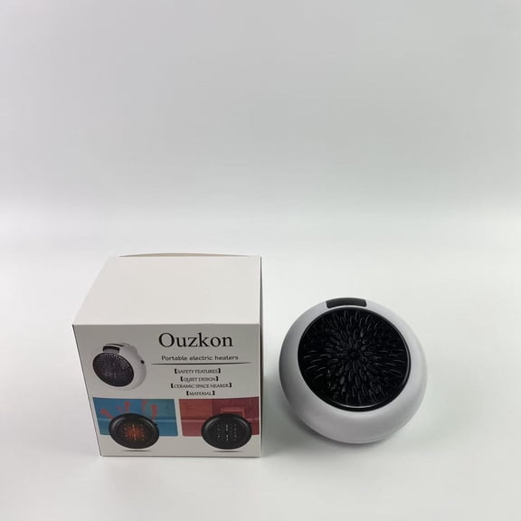 Ouzkon Portable electric heaters,Space Heater,600W Energy Efficient Desk Heater for Indoor Use,PTC Fast Heating Electric desktop Heater White