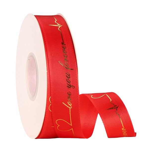 Cinta para envolver regalos del día de San Valentín, cinta con corazón romántico, manualidades DIY para aniversario, vacaciones, San Valentín, hogar, Rojo
