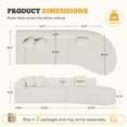 thumbnail image 3 of Hawsaiy 126" Oversized Modular Sectional Sofa, Modern Deep Seat Curved Cloud Couch, Soft Chenille Upholstered Sofa for Living Room, Beige, No Assembly, 3 of 15