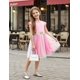 thumbnail image 2 of Vestido PATPAT para Niña con Tul y Flores, Princesa para Fiesta, Rosa, 5-6 Años, 2 of 6