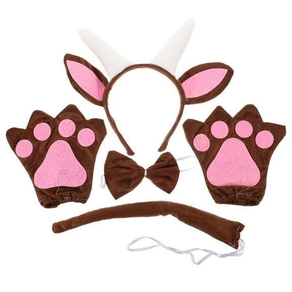 Eease 1 Set of Lovely Goat Ear Headdress Bowknot Party Hairband Cosplay Hairwear Tail Bow Tie