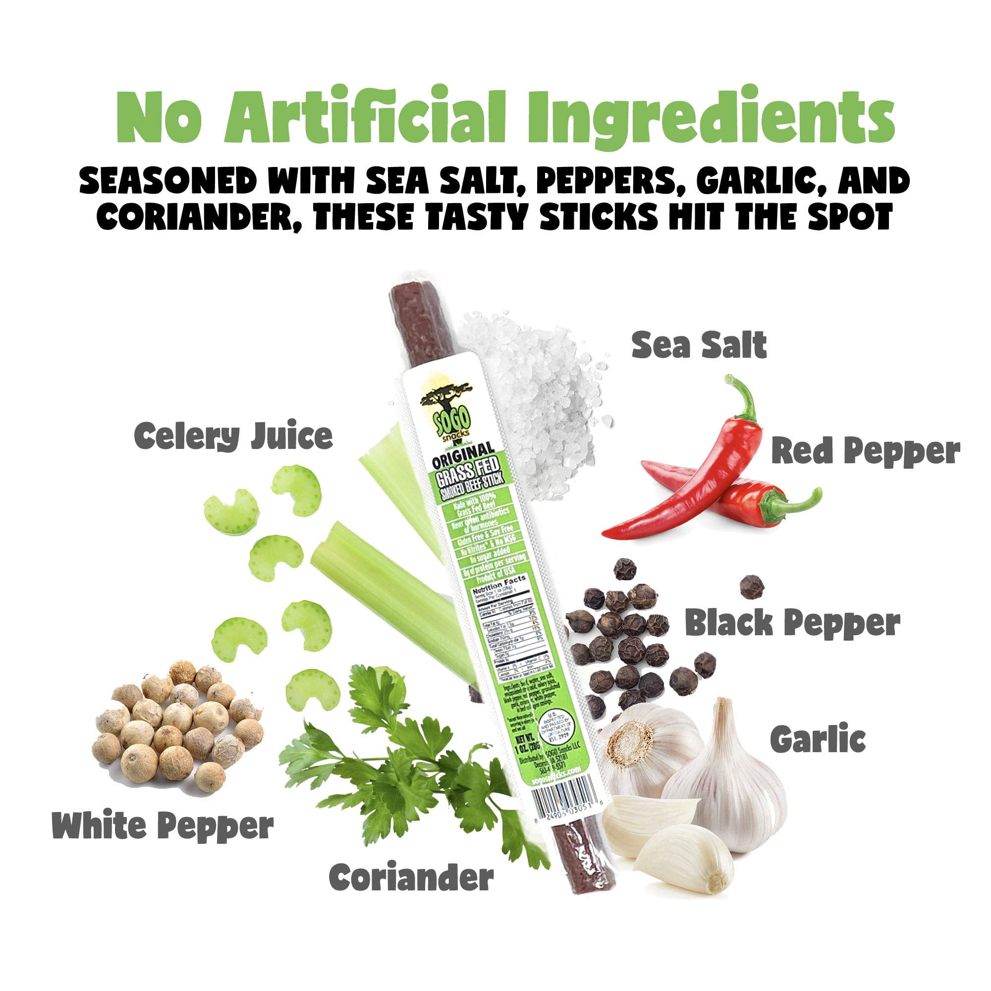 100% Grass-Fed, Paleo, Whole30 and Keto Friendly Beef Sticks: MSG, Gluten and Soy Free, Never Given Antibiotics or Hormones (Original Flavor, 48-Count, 1-oz Stick)