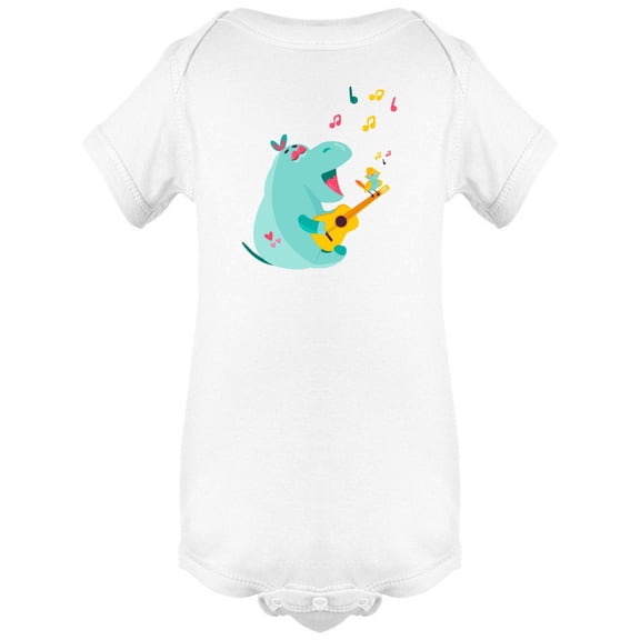 Cute Hippo Playing The Guitar Bodysuit Infant -Image by Shutterstock, Newborn