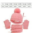 thumbnail image 3 of Herrnalise Kids Winter Beanie Hat Scarf Gloves Set Pompom Toddler Warm Knit Cap Mittens Fleece Lined Neck Warmer for Boys Girls, 3 of 6