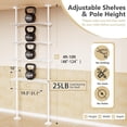 thumbnail image 6 of Over The Toilet Storage Shelf, 4-Tier Adjustable Bathroom Organizer, No Drill Tension Mounted Shelves Metal, Space-Saving Bathroom Cabinet Rack Above Toilet for Small Bathroom Rooms, White, 6 of 18