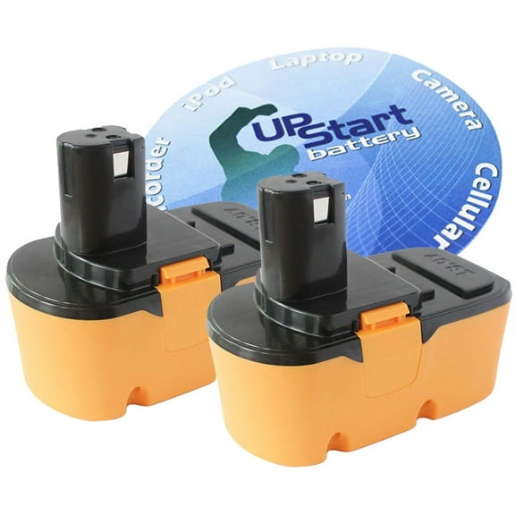 2-Pack UpStart Battery Ryobi CAP-1801M Battery - Replacement Ryobi 18V Battery (1300mAh, NICD)