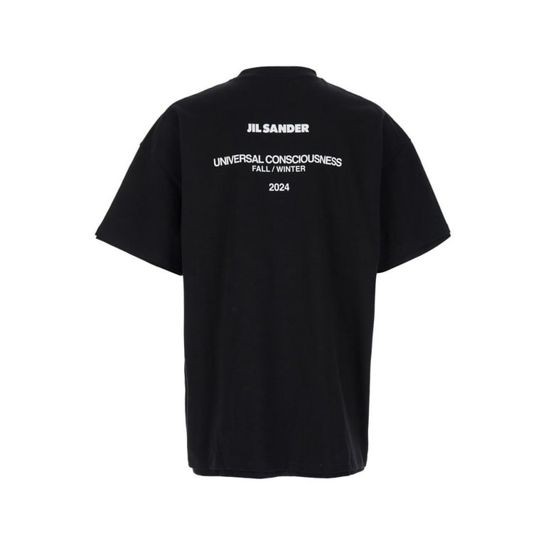 Tシャツ・カットソー Jil Sander Black Double-Layers T-shirt in Cotton Man Jil Sander Men's Black Double-Layers T-Shirt In Cotton Man