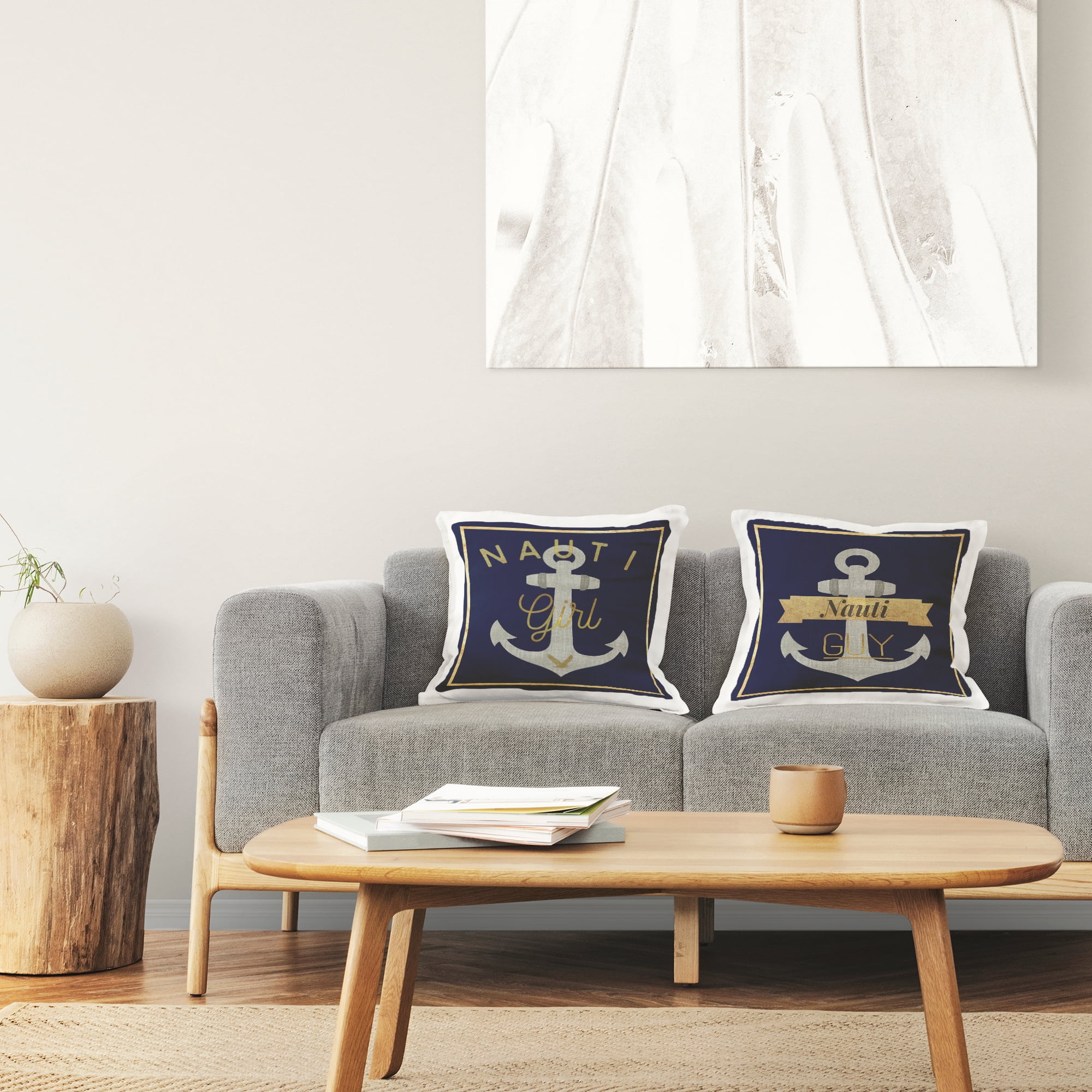 Stupell Industries Nauti Girl & Guy Decorative Printed Throw Pillow Design by Graffi*tee Studios.