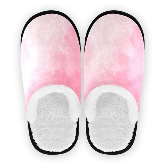 Iauyy Women's Men's Slippers, Non-Slip Travel Unisex Cotton Flannel House Shoes or Spa Slippers ,Minimalist Beauty