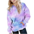 thumbnail image 2 of Kids' Tie-Dye Print Hooded Sweatshirt with Long Sleeves and Pocket, Casual Pullover for Boys and Girls, Limited Time Offer Under 10 Dollars, 2 of 6