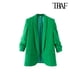 thumbnail image 3 of TRAF-Chaqueta abierta para mujer, abrigo Vintage de manga larga plisada con bolsillos y solapa, prendas de vestir exteriores elegantes, 3 of 5