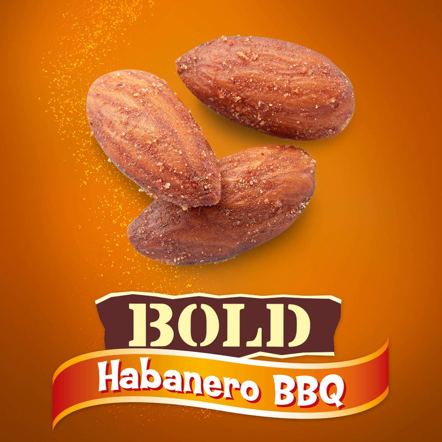 Blue Diamond Almonds, Bold Habanero BBQ Flavored Snack Nuts, 25 oz Resealable Bag