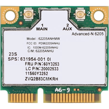 Intel N6205 Mini PCI E WiFi Card 300Mbps For ThinkPad & HP Laptops - Dual Band 2.4G/5G, FRU 60Y3253