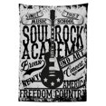 thumbnail image 3 of Ambesonne Retro Tablecloth Rectangular Table Cover, Rock Music Poster Image, 60"x84", Beige and Black, 3 of 4