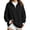 Black, variant on Ozmmyan Womens Half Zip Sweatshirt for Womens Stand Collar Long Sleeve Oversized Pullover Casual Solid Color Winter Top