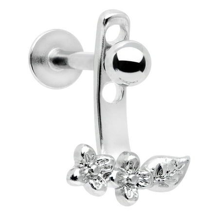 Body Candy 16G 10mm Dangle Helix Cartilage Earring Flower Flat Backing Cartilage Piercing Dangle Tragus Earring Helix Jewelry