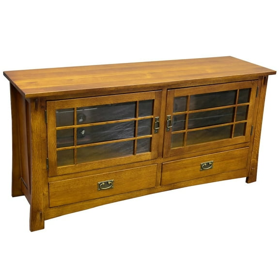 Crafters and Weavers Arts and Crafts Wood TV Stand for TVs up to 60" in Cherry