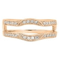 thumbnail image 3 of Dazzlingrock Collection 0.25 Carat (ctw) 14K Round Diamond Millgrain Wedding Double Guard Band 1/4 CT, Rose Gold, Size 9.5, 3 of 6
