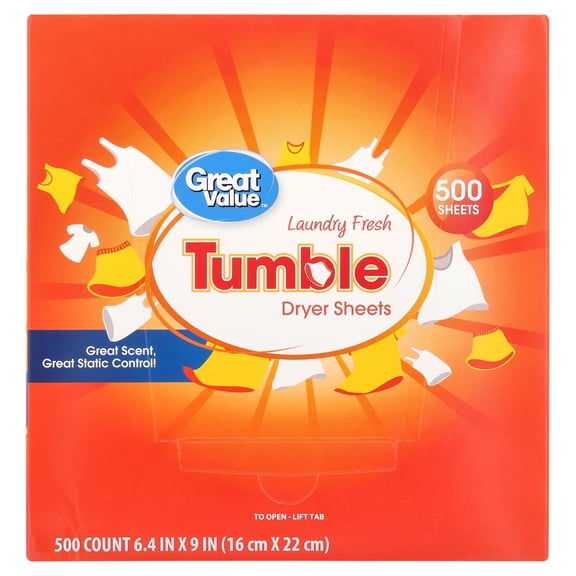 Great Value Tumble Dryer Sheets, Laundry Fresh, 500 Sheets