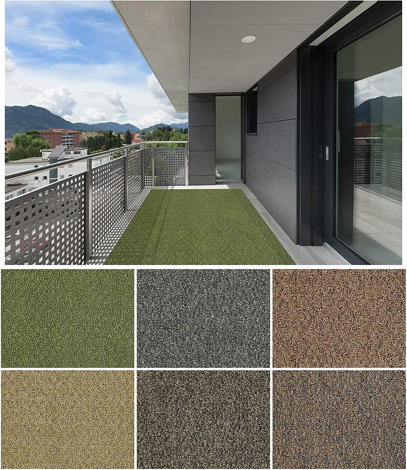 Koeckritz Rugs 7' x 7' Charcoal Indoor Outdoor Level Loop Area Rug Carpet 