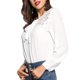 thumbnail image 2 of Camisa de gasa de retazos de encaje de manga larga azul / blanca Blusa informal de corte holgado para mujer SG Soledad Camisa de gasa, 2 of 10