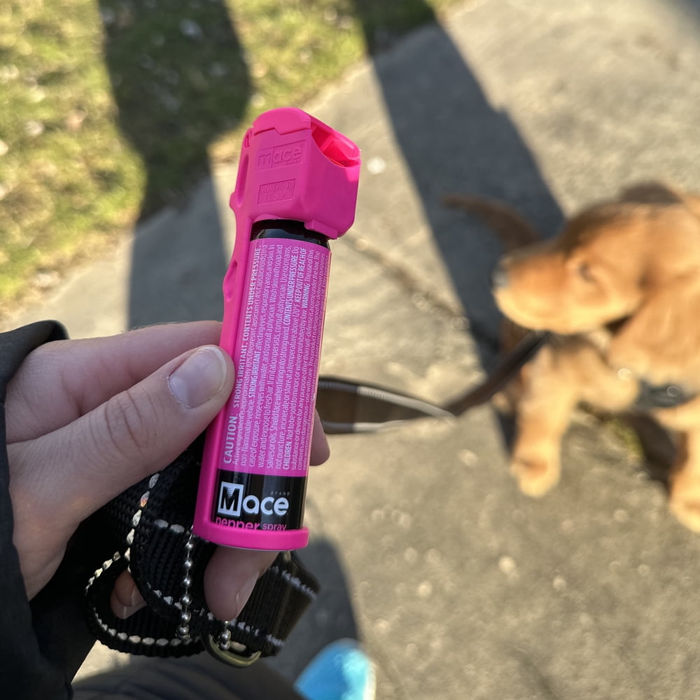 Mace Brand PepperGuard Pepper Spray - Pink - Police Strength OC Pepper Formula, UV Detection Dye