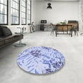 thumbnail image 4 of Ahgly Company Tapis d'Intérieur Lavables en Machine, Carrés Transitionnels Bleus Célestes, Carrés de 3', 4 of 7