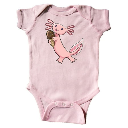 

Inktastic Cute Axolotl Eating Ice Cream Gift Baby Boy or Baby Girl Bodysuit