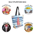 thumbnail image 7 of FORMRS Womens Canvas Tote Bag with Zipper Inner Pocket Shoulder Handbag, Red Sailboats, 7 of 7