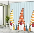 thumbnail image 4 of Ambesonne Christmas Themed Shower Curtain, Cartoon Xmas Gnome, 69"Wx70"L, Soft Blue White Vermilion, 4 of 4