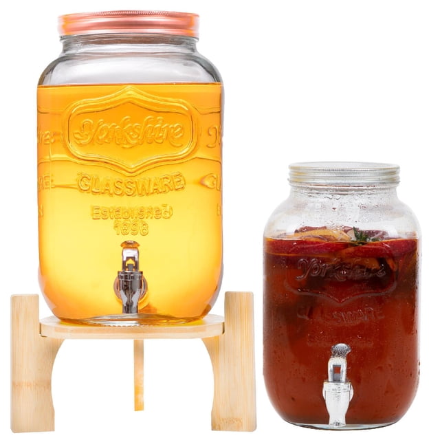 Dispensadores Bebidas 4 y 8 Litros Mason Jar Vitrolero Bambu ColorHome COLORJAR8, COLORJAR4