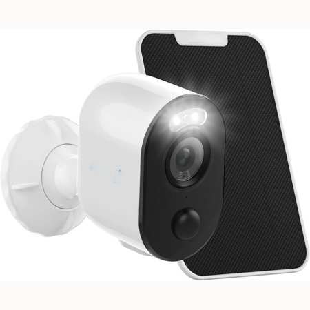 Security Camera Outdoor, 2K Resolution, Wireless Battery Solar Powe, Color Night Vision with Spotlight, 2-Way Talk Live View, Built-in Siren, 3 with Solar Panel