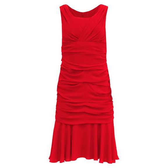 Pre-Owned Dolce & Gabbana Draped Midi Dress in Red Silk