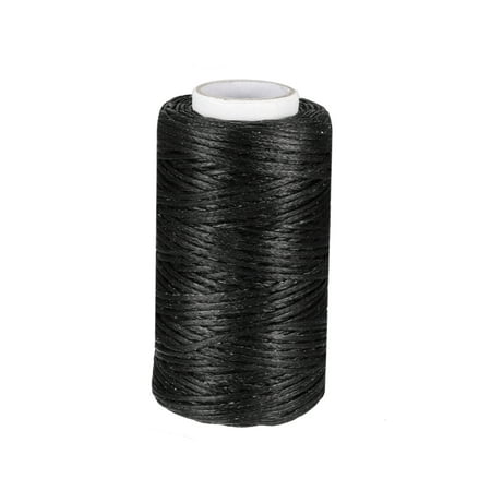 Leather Sewing Stitching Flat Waxed Thread String  (150D 1mm 50M, Black