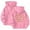 Pink, variant on Unisex Streetwear Letter Print Zip Up Hooded Sweatshirt Loose Fit Pullover Casual Comfort Wear