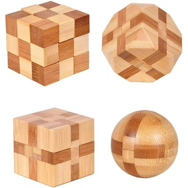 Paquete de 4 juegos de rompecabezas de madera para adolescentes y adultos - HUOGUO