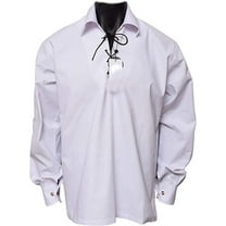 Claymore White Highlander Kids Ghillie Shirt, Scottish White Kilt Shirt for Boys, Kids - 7-8