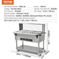 thumbnail image 2 of VEVOR 3-Pan Commercial Food Warmer, 3 x 20.6QT Electric Steam Table, 1500W Professional Buffet Catering Food Warmer with Acrylic Sneeze Guard, Food Grade Stainless Steel Server, 2 of 9